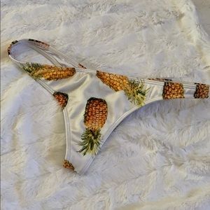 Kainani Pineapple Print White Bikini Bottom